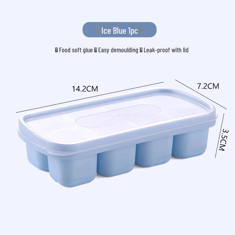 Eiswürfelschale aus Silikon mit weichem Boden, Mini-Eisform für Gefrierschrank und Aufbewahrung 8 pieces