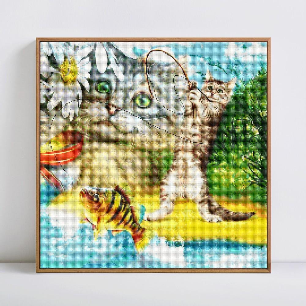 5D DIY Diamant Malerei Tier Volle Runde Katze Diamant Stickerei Verkauf Diamant 30x30