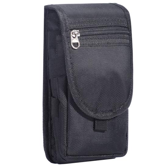 Unisex-Handytasche mit mehreren Taschen, Gürteltasche, Gürteltasche und Umhängeband schwarz