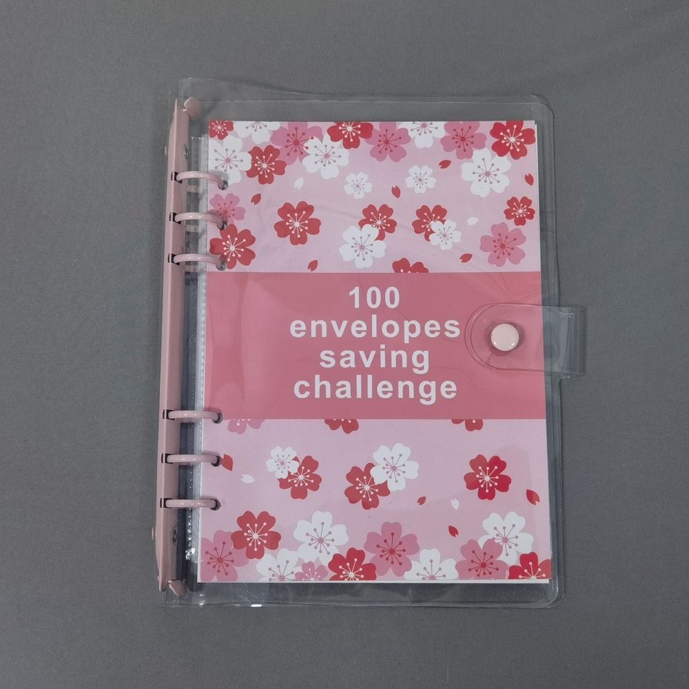 Geldspar-100-Umschläge-Challenge-Ordner 100 Umschläge A5 Budget-Ordner Set Besonderes Geschenk rosa