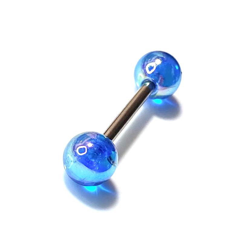 Bunte Zungennägel aus Titanstahl, Piercing-Körperstecker, Piercing-Körperschmuck dunkelblaue