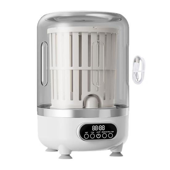 3L Akku-Mini-Waschmaschine 3-in-1 Tragbarer Wäschebottich mit Ablaufschlauch weiß