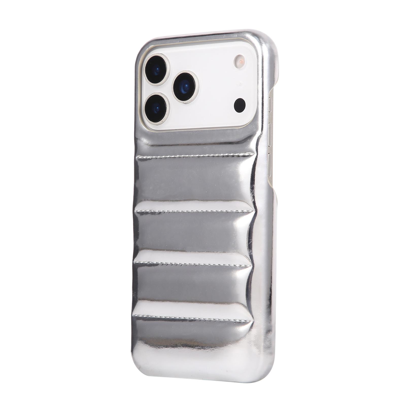 Anwendbar auf iPhone17 Handyhülle 17Pro Aurora Daunenjacke dreidimensional stoßfest Handyhülle 17Air Cartoon Laser iPhone17Air silber