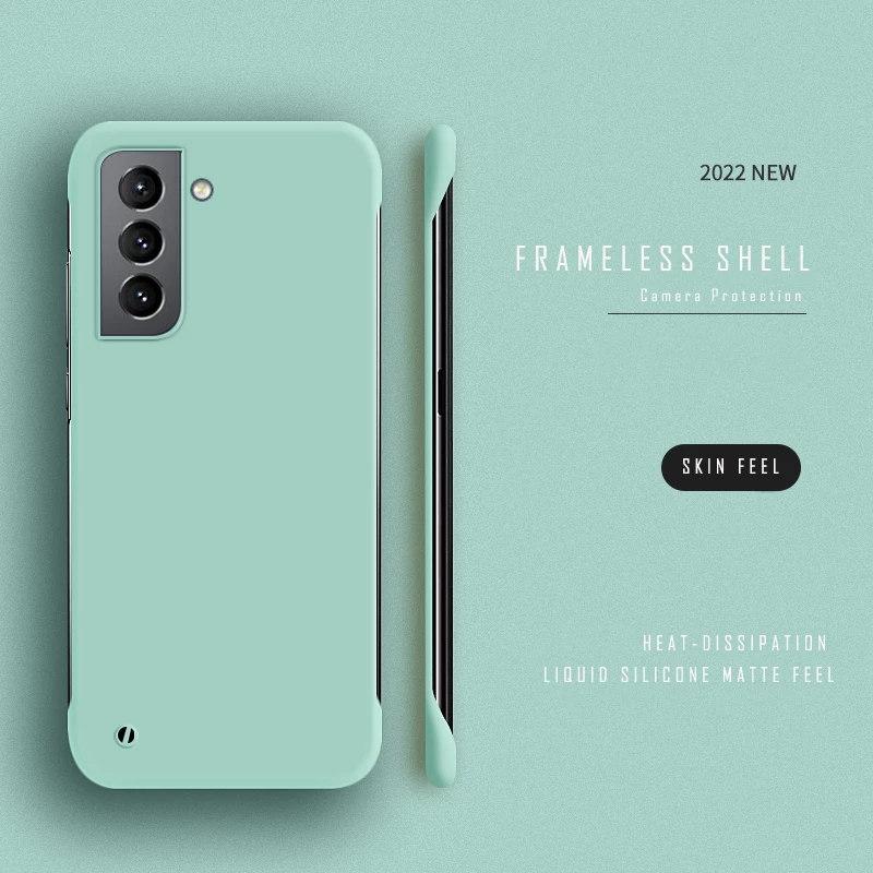 Dünne, schlanke, rahmenlose Hart-PC-Hülle für Samsung Galaxy S20 S22 S21 FE Ultra S10 Plus NOTE 20 Ultra Note 9 10 Plus Matte Cover Cases Samsung S21 FE minze, grüne