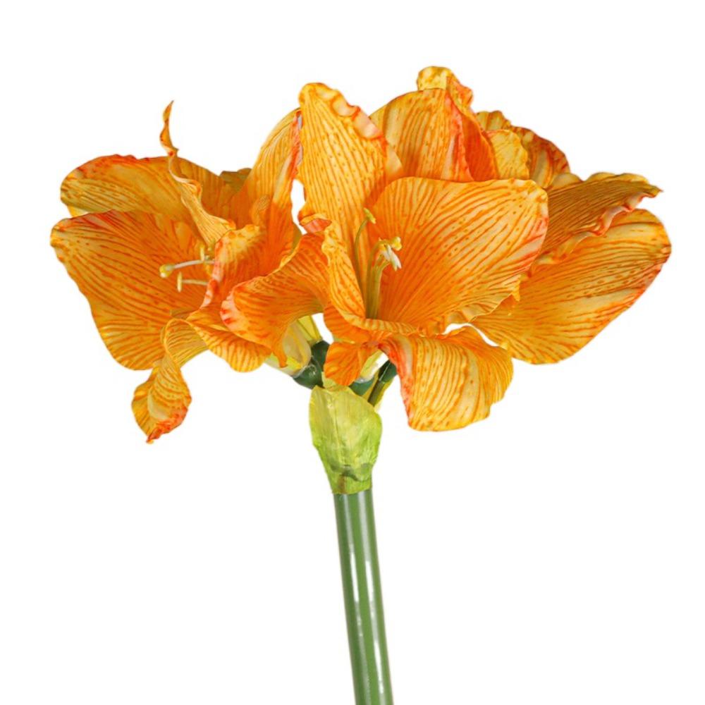 Blumenkunst Künstliche Clivia-Blumen Zweig 4 Köpfe Künstliche Blume Haus Wohnzimmer Dekoration gelb