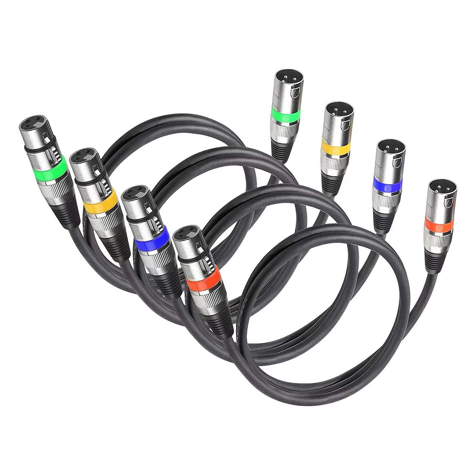 4 Stück 300cm XLR Kabel Set Canon Stecker auf Buchse Audio Ausgang Eingangs Kabel KTV Audio Mikrofon XLR 120cm bunt