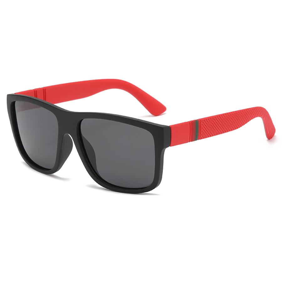 Modische Sonnenbrille für Männer, quadratisch, aus Kunststoff, verspiegelte Außenbrille, klassische Sonnenbrille für Frauen zum Autofahren, nicht polarisiert, modisches Accessoire rot