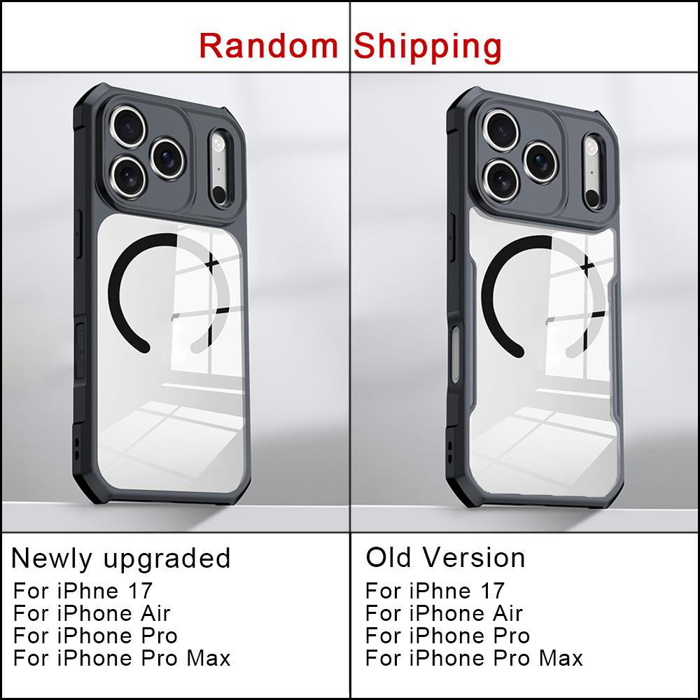 Xundd Hülle für iPhone 17 Pro Max Für iPhone Air 17 17 Pro Hülle Stoßabsorbierendes Acryl & TPU Durchsichtige Rückseite mit Magnetring Acylic and TPU&just Case&iPhone17