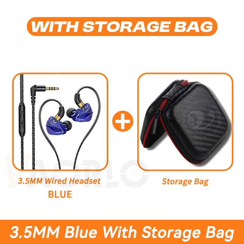 Digitale Chip Kabelgebundene Kopfhörer 3,5 mm AUX/Typ C 9D HIFI Schwerer Bass In-Ear Headsets Mit Mikrofon Kopfhörer Für Samsung Huawei Xiaomi OPPO iPad PC 3.5MM Blue With Bag