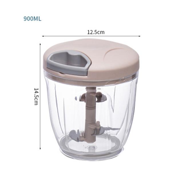 500/900ML Knoblauch Chopper Manuelle Drehen Gemüse Cutter Chopper Slicer Obst Knoblauch Brecher Küche Gadget Mixer Fleischwolf 900ml rosa