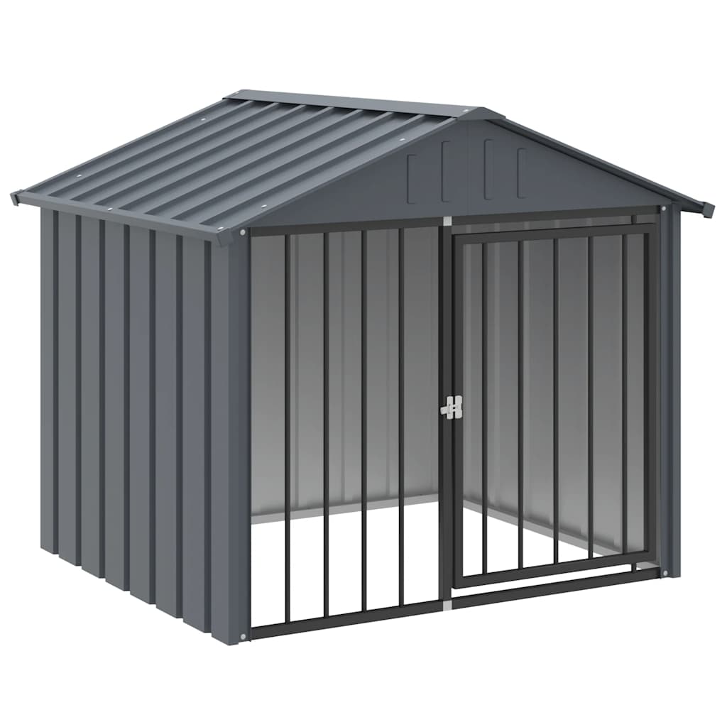 Hundehütte mit Dach Schwarz 117 x 103 x 102 cm Verzinkter Stahl