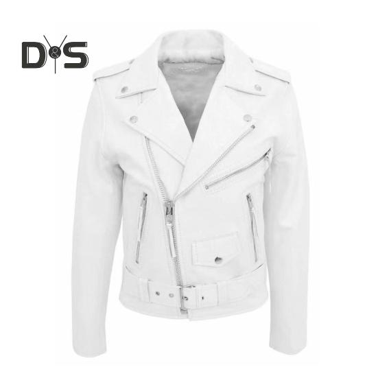 Herrenjacke Slim Fit Kunstleder Einfarbig Mantel mit Diagonal Reißverschluss Gürtelverstellung Winddichter Mantel 3XL weiß