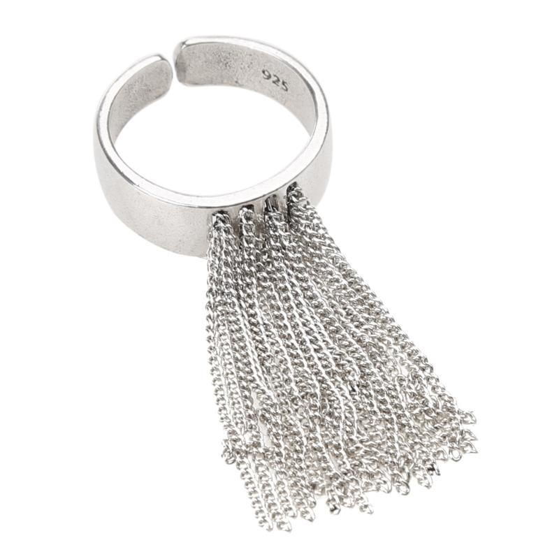 Silberfarben Einfach Geometrisch Mehrschichtig Quaste Handgefertigt Offener Ring für Damen Herren Mode Personalisiert Party Schmuck 1