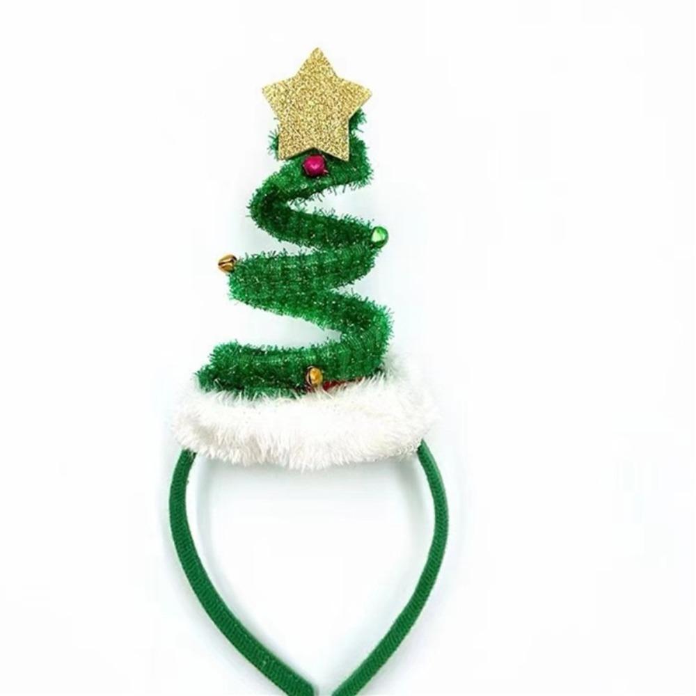 Flauschigen Plüsch Weihnachten Baum Haar Hoop Frühling Kinder Headwear Weihnachten Stirnband Noel Liefert grün