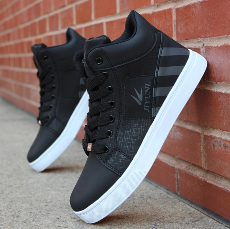 Mode Für Männer Casual Turnschuhe Straße Coole Turnschuhe Männliche Wohnungen Schnüren Skateboard Schuhe Plus Größe Herren Schuhe Chaussure Homme Sport schuhe 41 schwarz