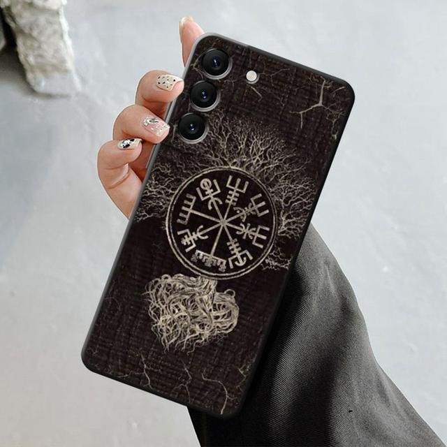 Handyhülle für Samsung Galaxy S23 S22 S21 S20 Fe Ultra S10 S9 S8 Plus Note 20ultra 10plus Abdeckung Viking Vegvisir Logo Baum For Samsung S10