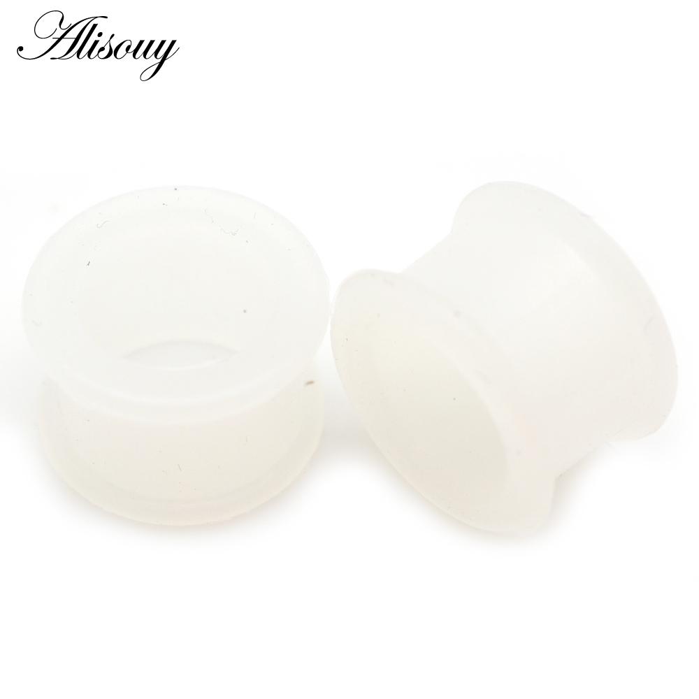 1 Paar hochwertige Piercing-Ohrstöpsel aus dünnem Silikon, flexibler Körperschmuck, Messgeräte 3–25 mm, Hauttunnel-Stecker, hohler Ohrstöpsel 8mm transparent