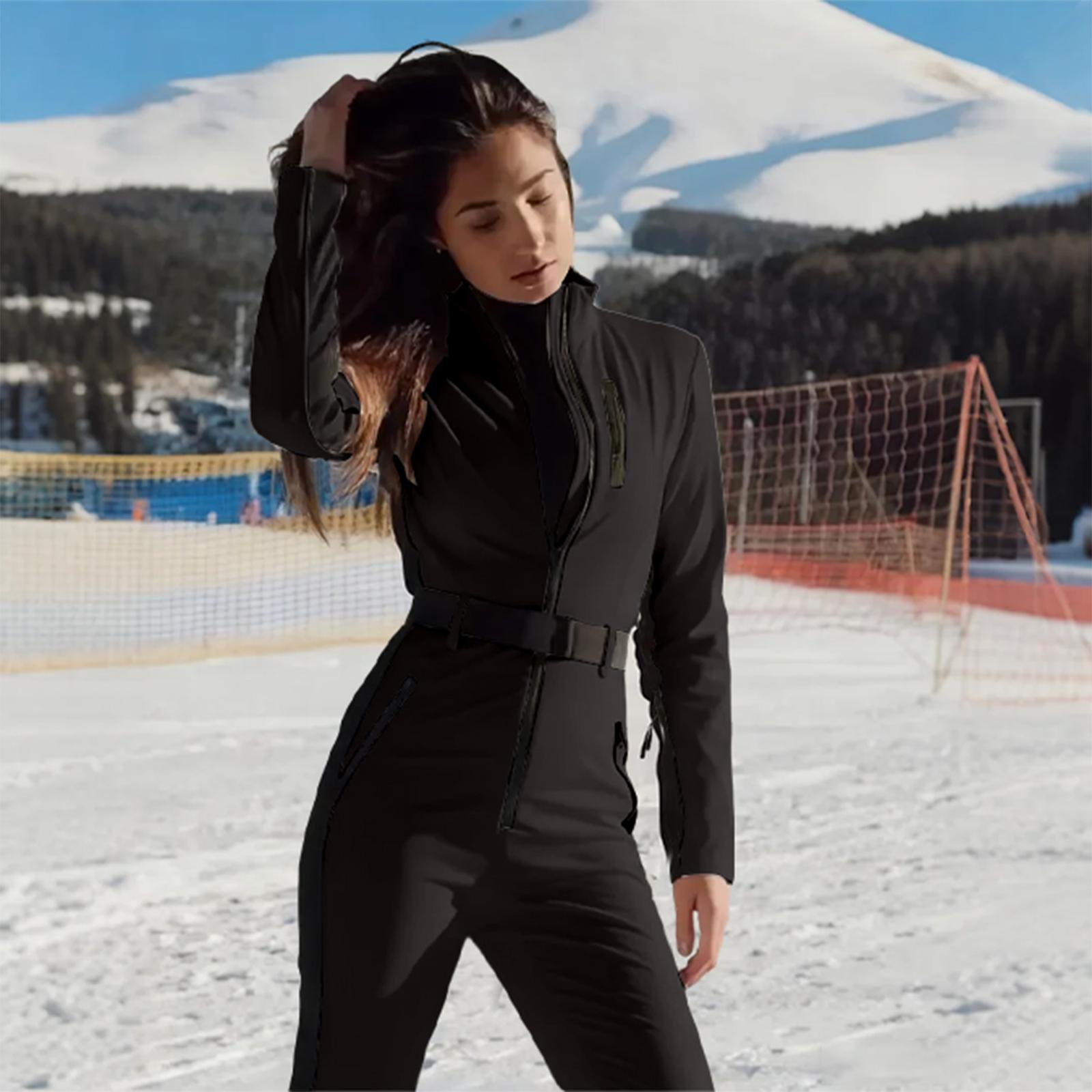 Frühlingsmode Ski-Jumpsuit-Serie und warmes Jumpsuit-Set für Damen M schwarz