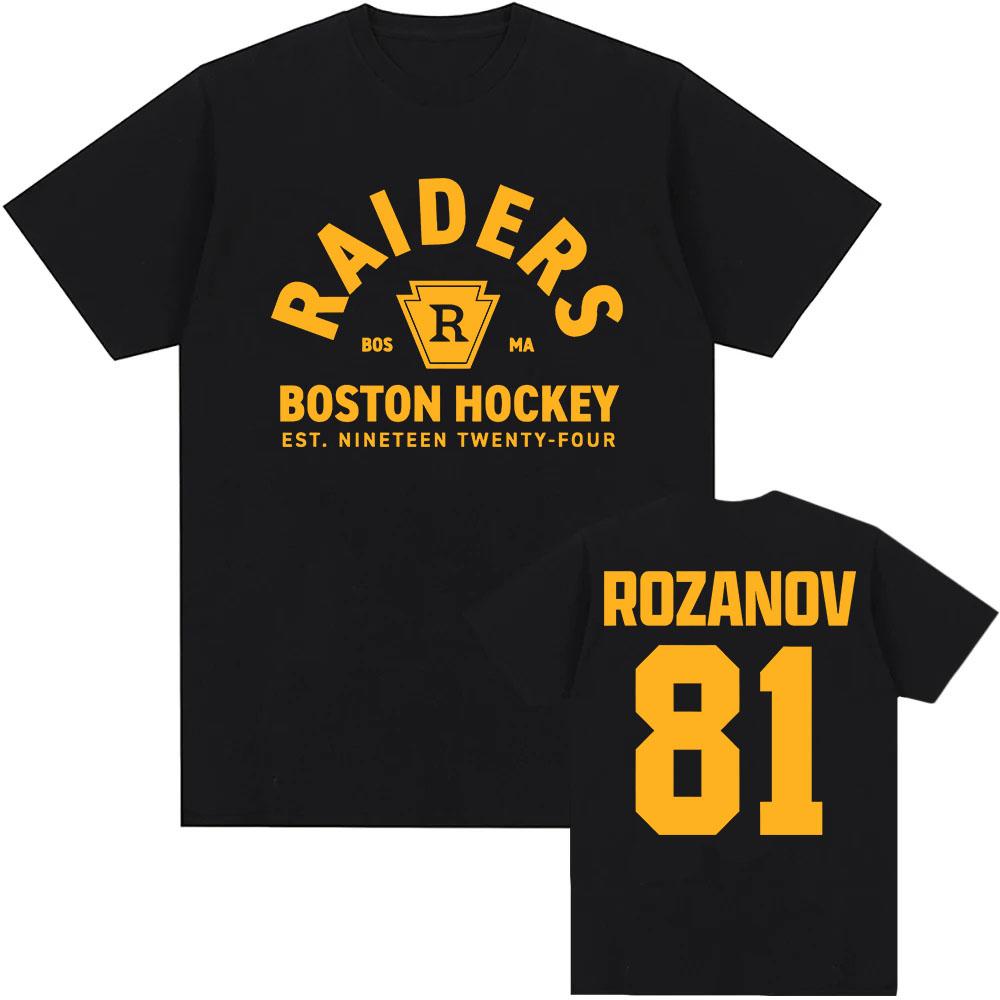Llya Rozanov 81Bos Raiders T-Shirt TV Heated Rivalry Druck T-Shirt Kurzarm Baumwolle Mode Herren T-Shirts Unisex Streetwear Top L schwarz