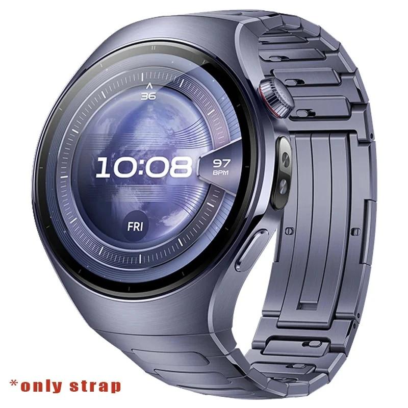Titanarmband für Huawei Watch 5 46MM Ohne Lücken Luxus-Metallband für Huawei Watch 5 42mm Business Schnellverschlussband Huawei Watch 5 46mm violett