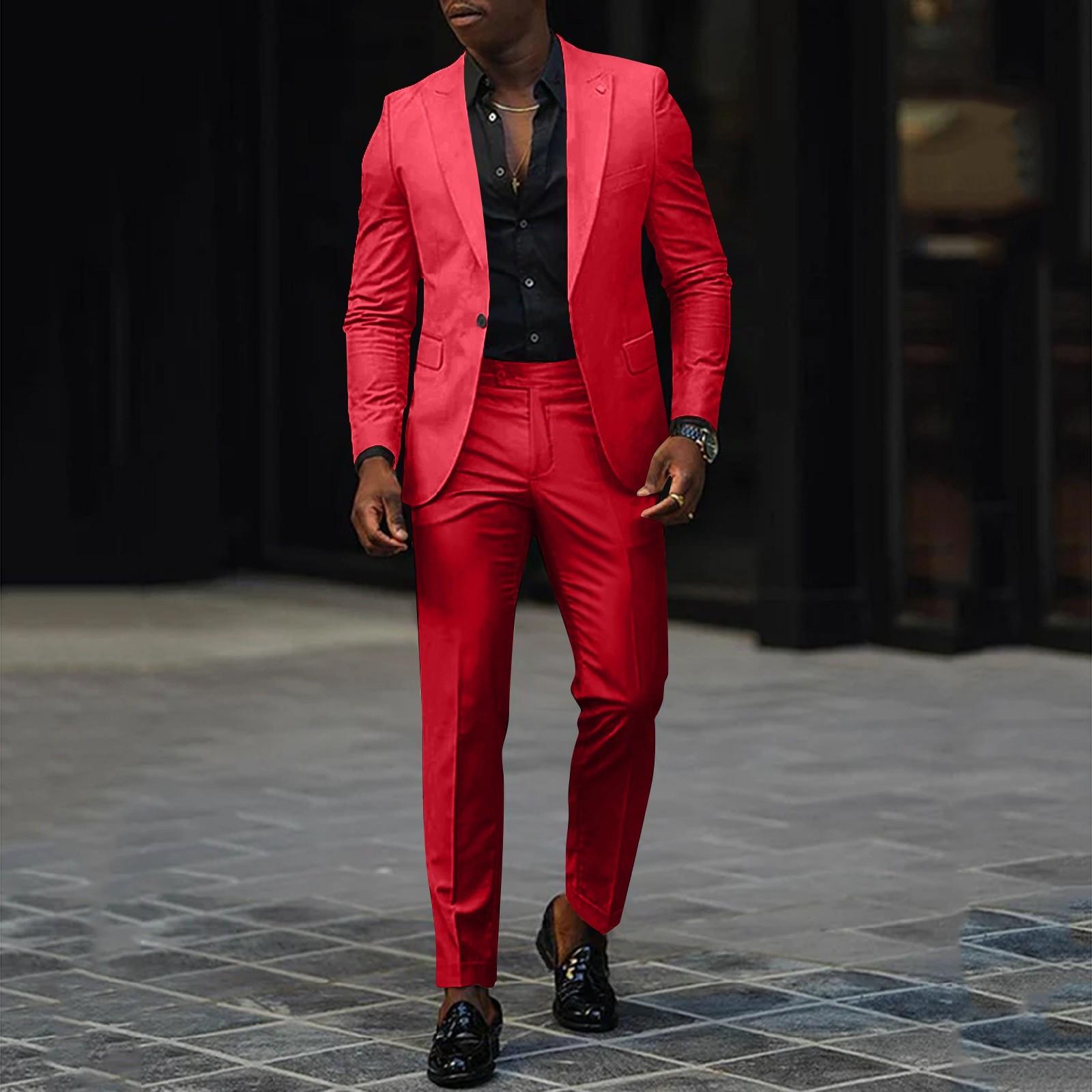 Unisex Winter Einfarbig Anzug Jacken Unisex Casual Fashion Button Jacken M rot