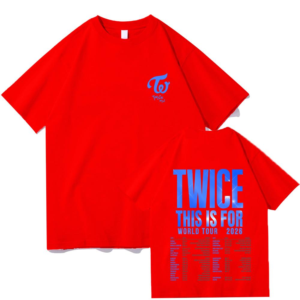 Twice This Is for World Tour 2026 T-Shirts Herren Damen Grafikdruck T-Shirts Tee Hohe Qualität Baumwolle Weiche T-Shirts Lockere Kleidung XXL
