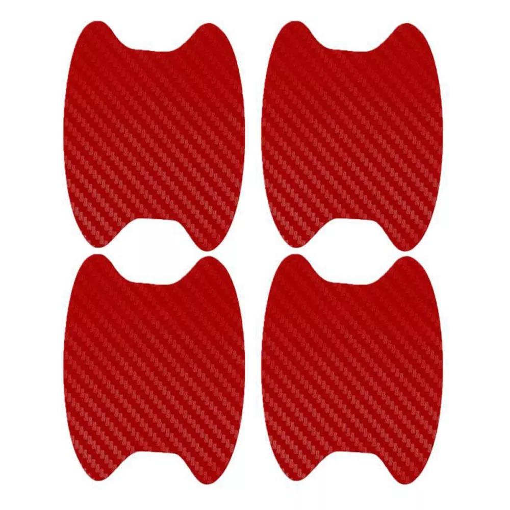 4 Teile/satz Auto Tür Aufkleber Carbon Faser Kratzer Beständig Abdeckung Auto Griff Schutz Film Außen Styling Auto Zubehör 4pcs rot