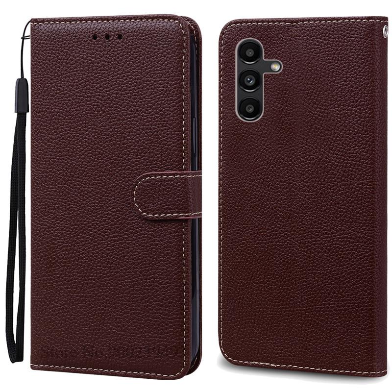 A04S Hülle Für Samsung Galaxy A04s Hülle A047F Leder Brieftasche Klapphülle Für Samsung Galaxy A04S Handyhülle Brieftaschenabdeckung Fundas for Samsung A04S kaffeebraun