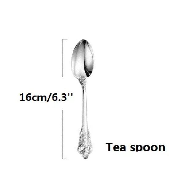 1 stücke Retro Silber Geschirr Vintage Besteck edelstahl Abendessen Messer Gabel Löffel Hochzeit Besteck Weihnachten Westlichen Geschirr