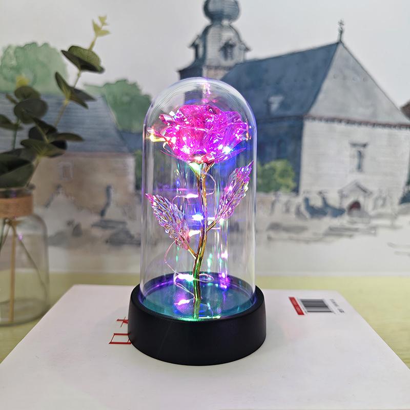Led-Lichtfolie Blume Künstliche Rose Blumen Nachtlampe Valentinstag Geschenk für Freundin Ewige Rose Hochzeit Dekoratives Geschenk A8
