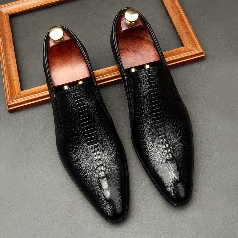 Handgemachte Herren Hochzeit Oxford Schuhe Schwarz Khaki Echtes Leder Brogue Herren Kleid Schuhe Slip On Business Formelle Schuhe für Männer 45