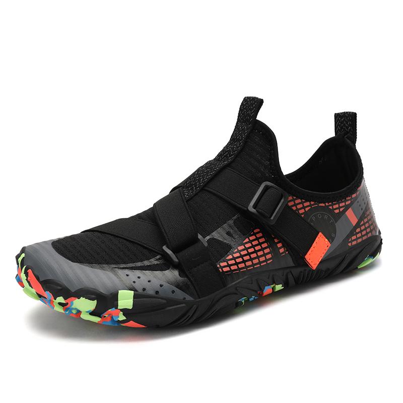 Wasserschuhe für Herren Strandsport Schnelltrocknend Barfuß Aquaschuhe zum Bootfahren Angeln Tauchen Surfen mit Drainage Upstream 46 schwarz
