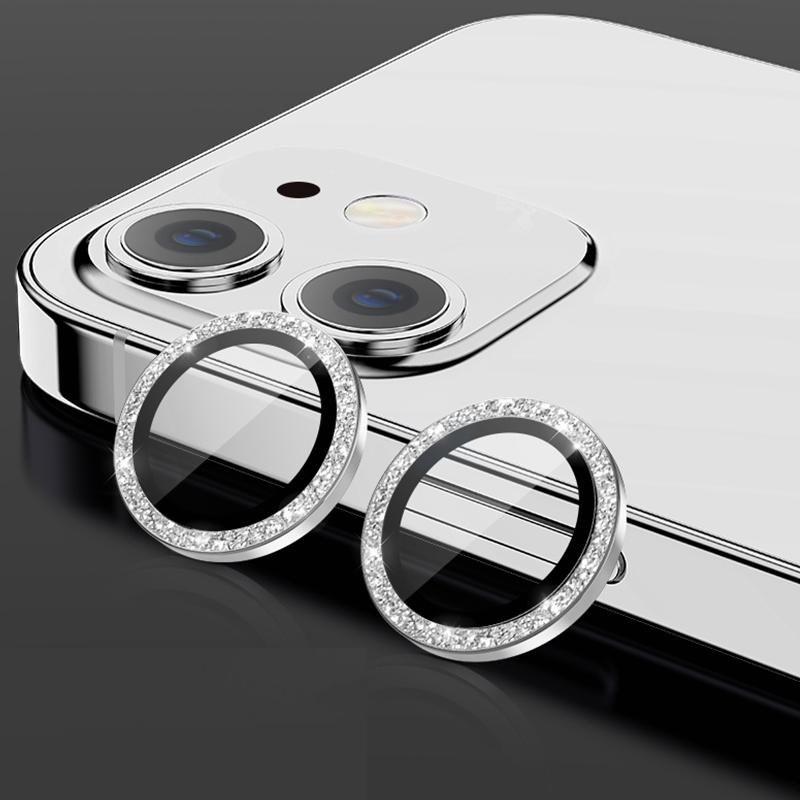 Objektiv Metallring Schutzglas für iPhone 16E 11 12 13 14 15 16 17 Pro Max plus Air 12 mini 13 mini Kameraschutz Kamerafolie iphone 12 mini 2PCS weiß