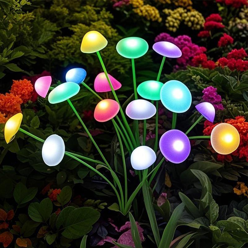 Solar LED Quallen Schwinglichter Gartendeko Wasserdichtes Outdoor Solarweglicht für Terrasse Balkon Hof Blumenbeet Colorful-6LED-1PC