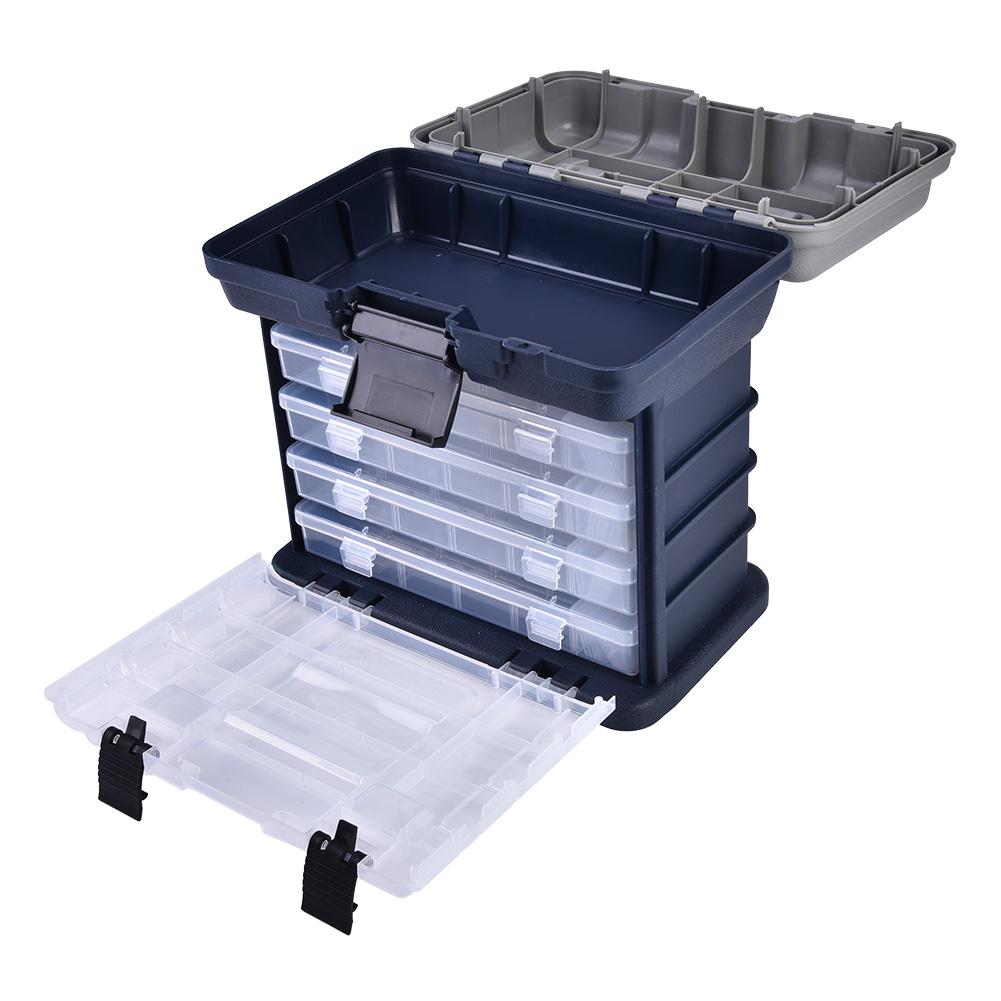 Multifunktionale 4 Schichten Fisch Köder Köder Angeln Tackle Tools Container Box Fall