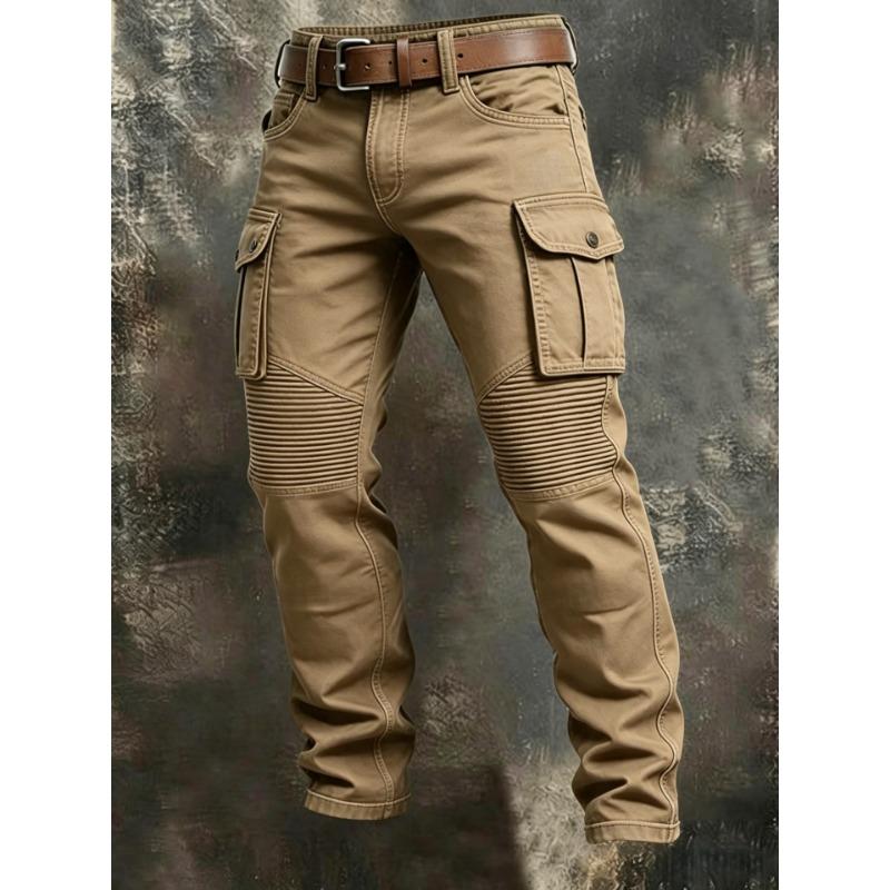 Herren 100% Baumwolle Amerikanische Taktische Outdoor Freizeit Mehrere Taschen Gerade Cargohosen Arbeits Hosen L hellbraun
