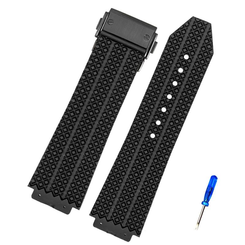 Armband Für HUBLOT BIG BANG Silikon 26mm*19mm 25mm*17mm Wasserdicht Herren Armband Kette Uhr Gummi Armband Kette 26-19mm
