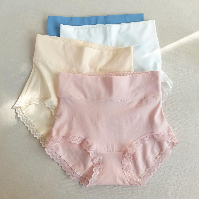 5PCS Neue frauen Unterwäsche Sexy Spitze Höschen Plus Größe Französisch Mode Komfort Slip Hohe Taille Nahtlose Unterhosen Weibliche Dessous 5pcs L bunt