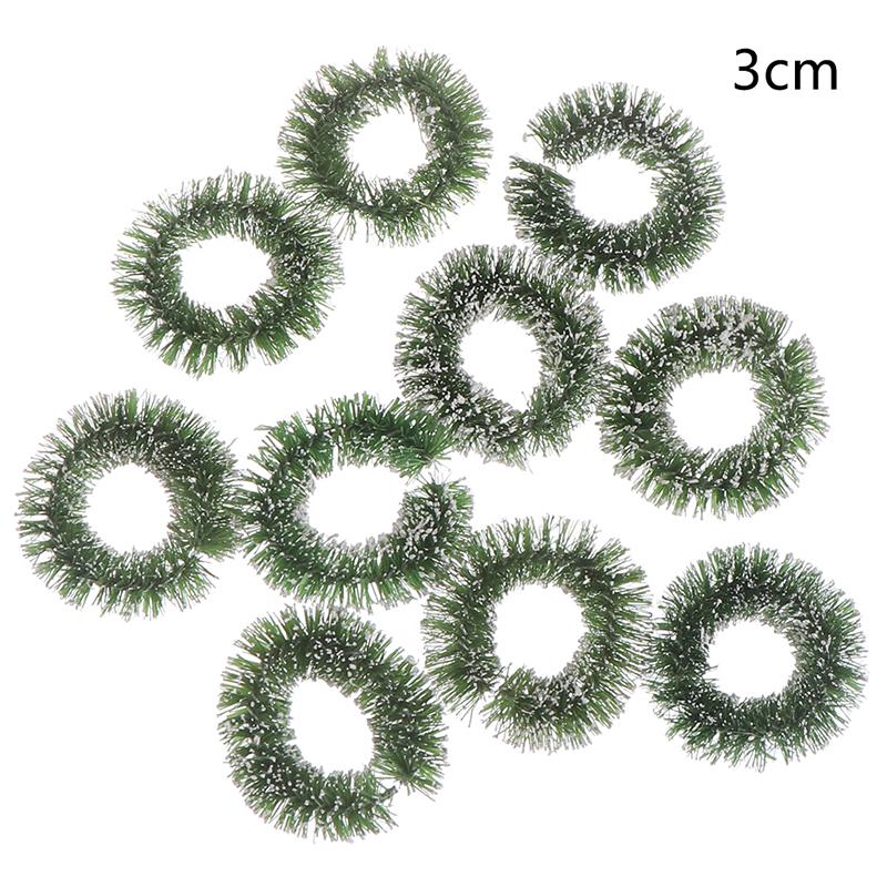 10Pcs Mini Weihnachten Kränze Miniatur Garten Home Dekoration Puppenhaus Dekor A2