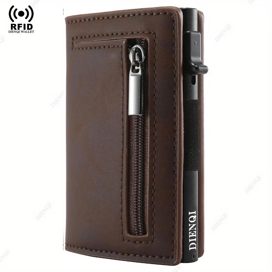Rfid Kreditkartenhalter Herren Geldbörsen Mini Handtaschen Luxusmarke Tasche Kartenetui Leder Magnetisches Münzfach Handtasche für Herren grün