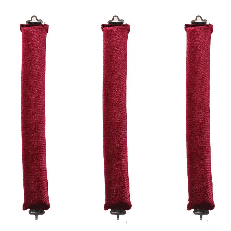 3-teiliges Lockenstab-Stirnband ohne Hitze, faule Lockenwickler, keine Hitze, Lockenwickler, Locken, Schlaf-Haar-Styling-Tools, Haarstab, Flexi-Stangen, Haken, Schlaf-Lockenwickler wein rot