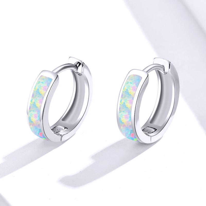 BAMOER Echt 925 Sterling Silber minimalistische Creolen für Frauen Ohr Kreis Creolen Brincos Schmuck Earring silber