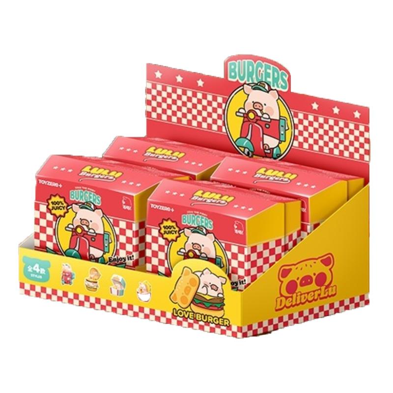 Dose Schwein Lulu Das Schweinchen Burger Dringende Lieferung Bewegliche Serie Blind Box Sammlerpuppe Dekoration Lustige Spielzeuge Mystery Box Geschenk