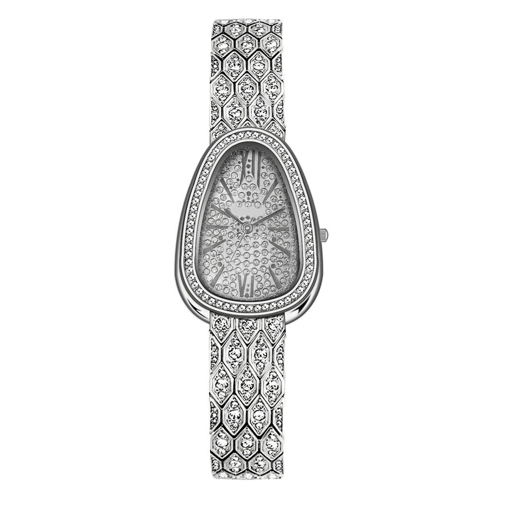 Neue Damenuhren Schlange Quarz Damen Gold Römische Ziffern Strass Skala Uhr Diamant Armbanduhr Weibliche Mode Armbanduhren Uhr