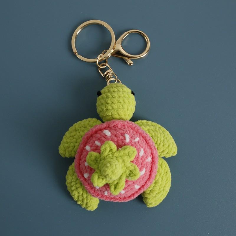 Niedliche Frucht-Serie Häkel-Schildkröte Schlüsselanhänger Lustige Schildkröten-Puppe Schlüsselanhänger für Tasche Anhänger Niedliche Schildkröten-Puppe Gestrickter Schlüsselanhänger Individuell black