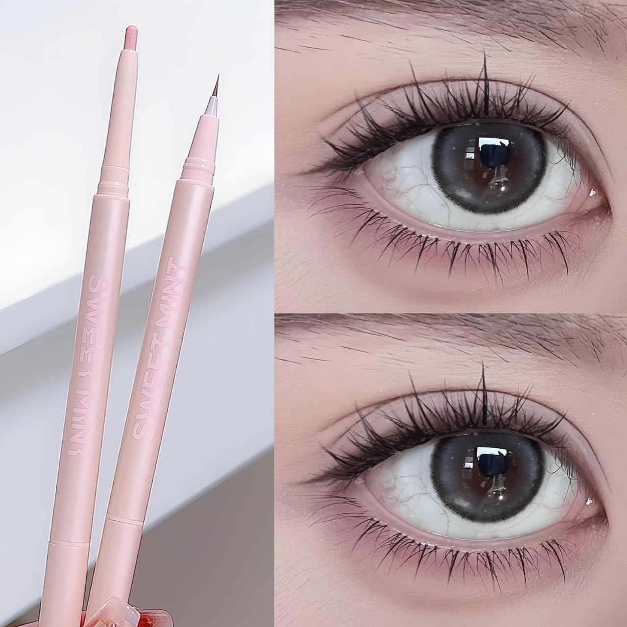 Doppelseitiger liegender Seidenraupenstift, Textmarker-Make-up-Stift, vergrößert die Augen, Textmarker-Make-up-Stick für unter die Augen, schmale und weiche Spitze 2#