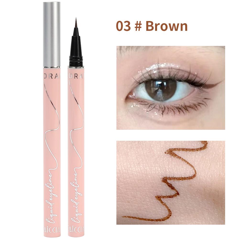 Ultradünner, wasserfester, flüssiger Eyeliner, koreanisches Make-up für Frauen, schnell trocknender, glatter Eyeliner, langlebiger, unterer Wimpernstift, Kosmetik 03 # Brown