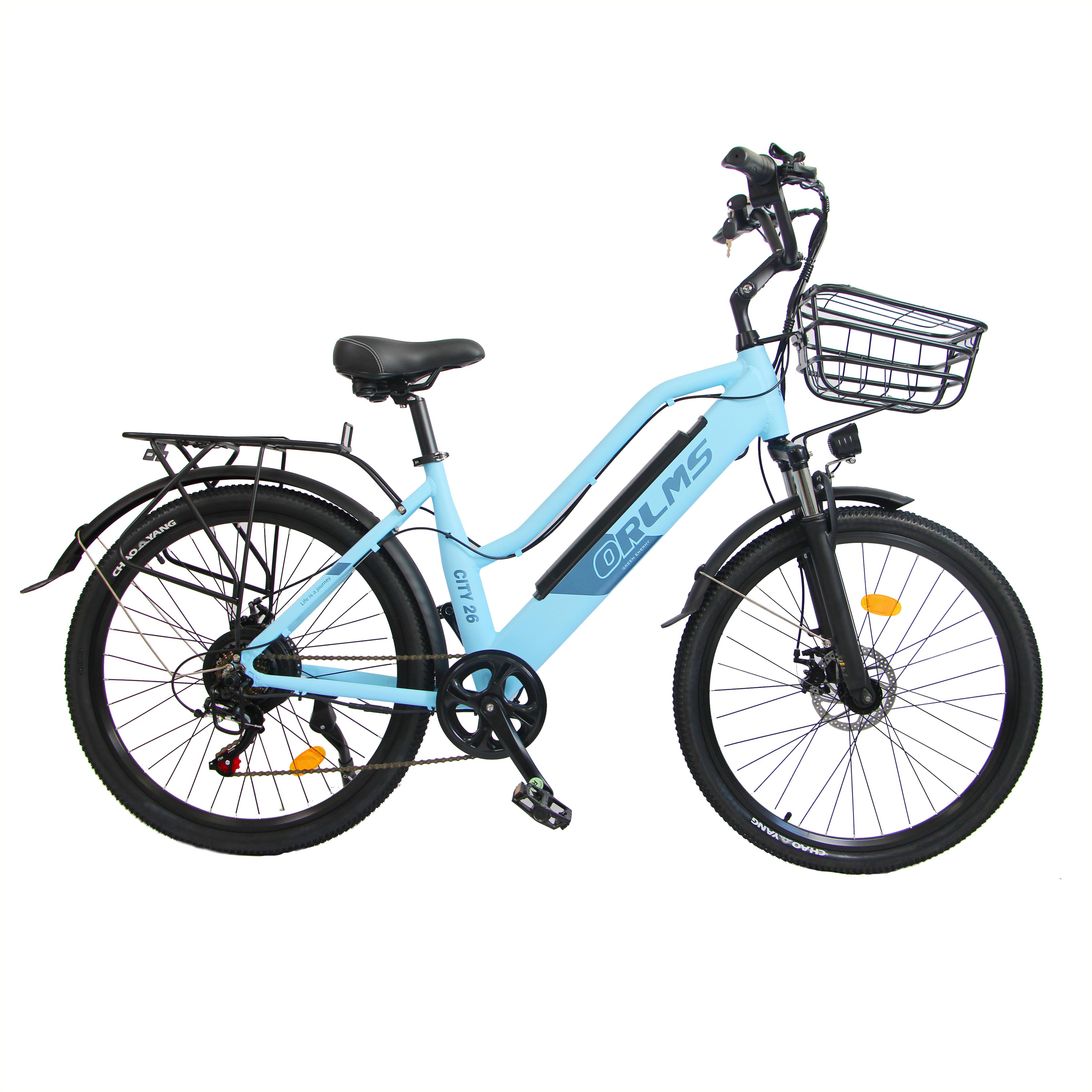 FINDER CITY Damenfahrrad Batteriekapazität 48V15AH Motorleistung 500W Verpackungsgröße 145 * 22 * 77cm Verpackungsgewicht 32 Kilogramm blau