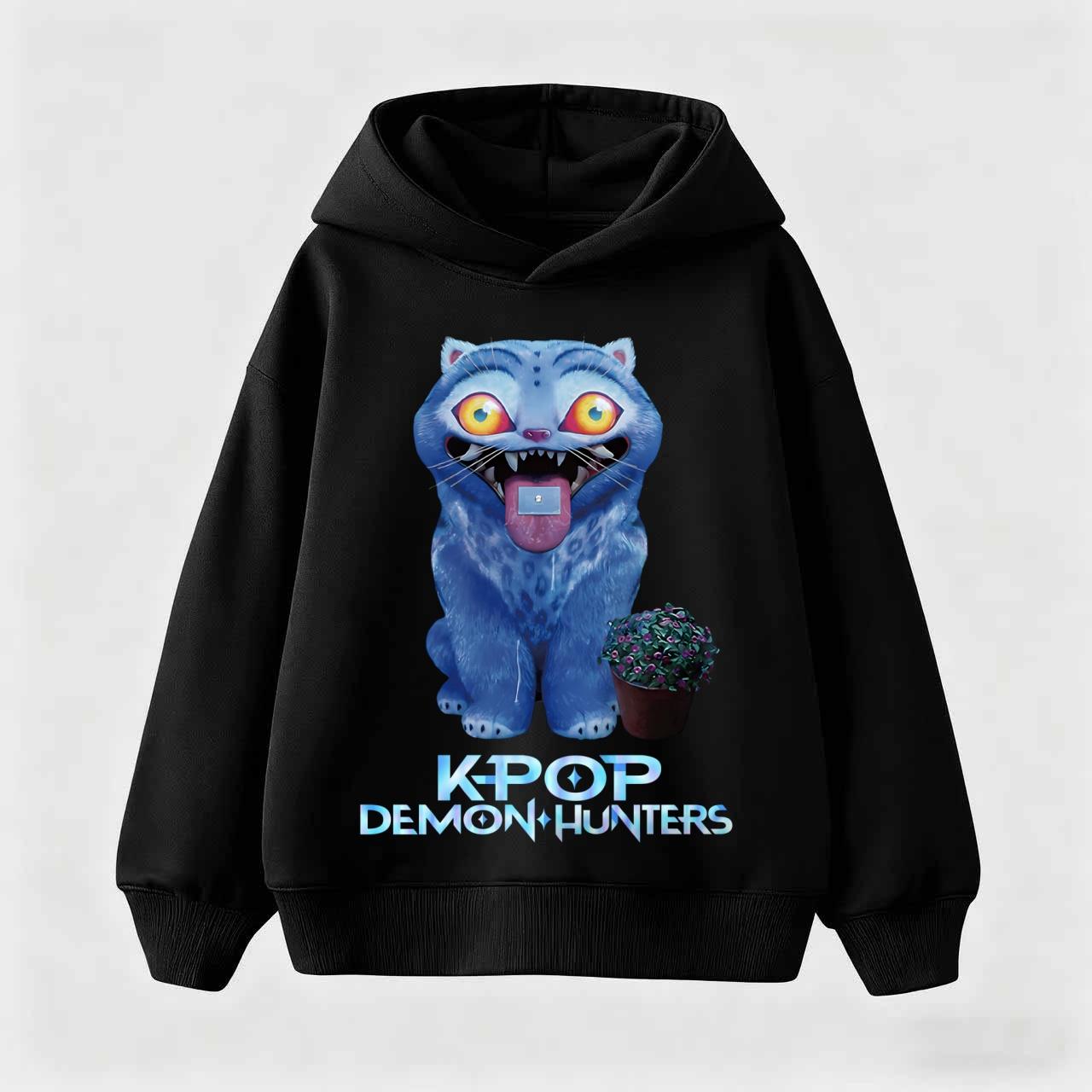 KPop Dämonenjäger Hoodies Für Kinder Herbst Winter Hoodie Mode Film Kapuzenpullover Für Erwachsene Kinder werdende Mutter Top 140 black