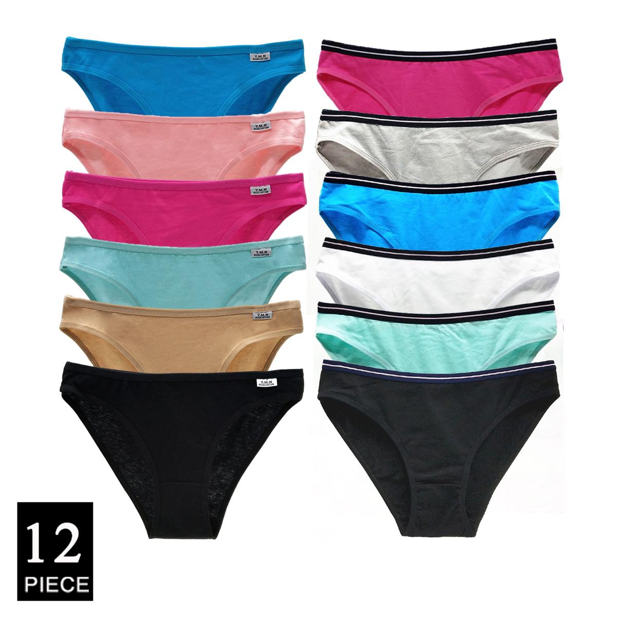 Damen Unterwäsche Damen Baumwolle Sexy Slips Slips Hüfttief Niedrig geschnitten Niedlich Mädchen Damen Höschen Lingerie für Frauen 12 Stück/Set M